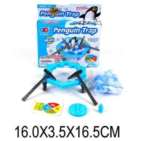 настольная игра ловушка для пингвина (мини-версия, игровой стол, кусочки льда, пингвин, 2 молоточка,