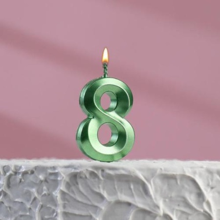 5572742 свеча в торт цифра 8 "грань" (5*3,5см, на шпажке), (sima-land) ()